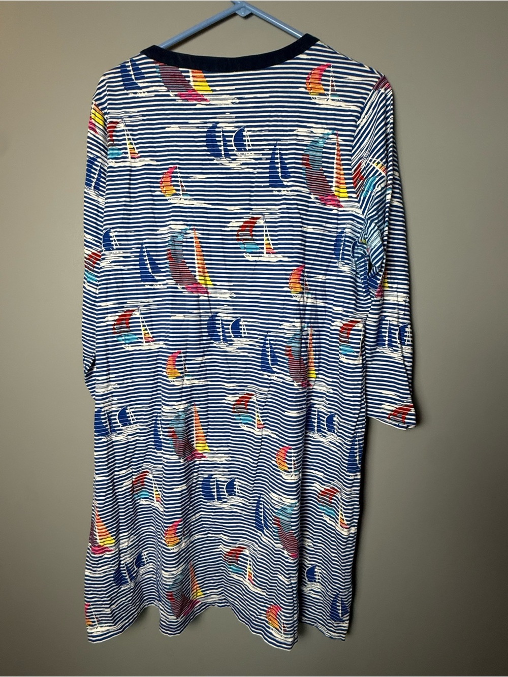 Lands End Swim Tunic/Pajamas/Dress Nautical Sailboats & Stripes Womens Sz XL - Picture 2 of 6